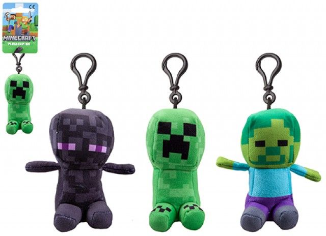 (Mis 0) MINECRAFT Portachiavi Peluche 13cm c/bagclip – 4ass…x24…x240